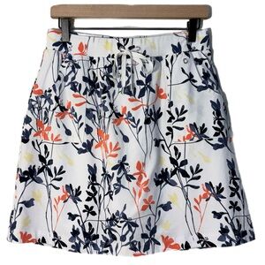 CHRISTOPHER & BANKS Skort Active Sportswear Floral White Navy Blue S.